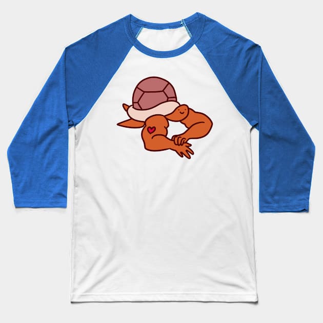 Turtle with Buff Arms Baseball T-Shirt by saradaboru